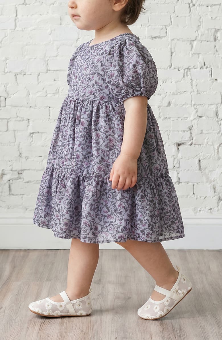 Pippa & Julie Boho Print Dress & Bloomers, Alternate, color, Blue/ White