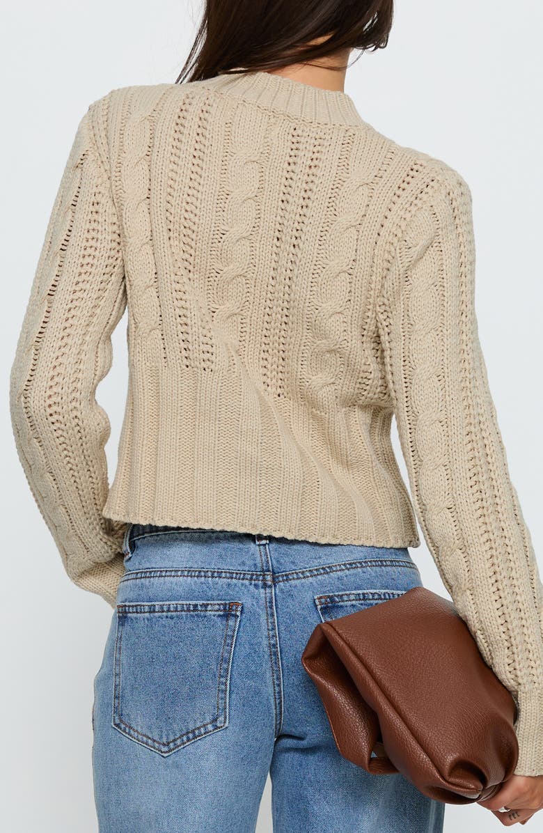 Princess Polly Donielle Cable Cardigan, Alternate, color, Beige