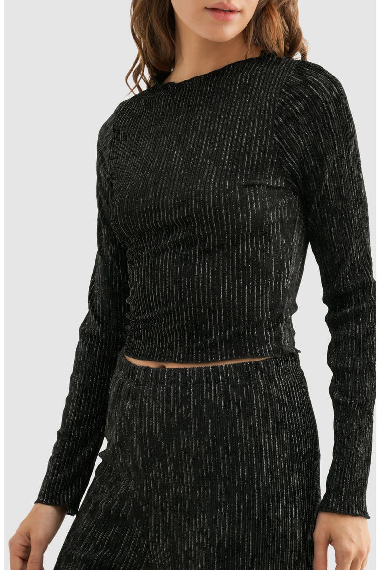 Metallic Top, Main, color, BLACK