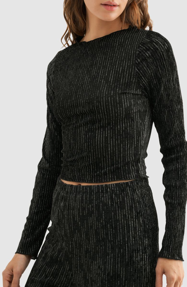 Lush Metallic Top, Main, color, Black