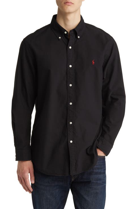 Classic Fit Garment Dyed Cotton Button-Up Shirt