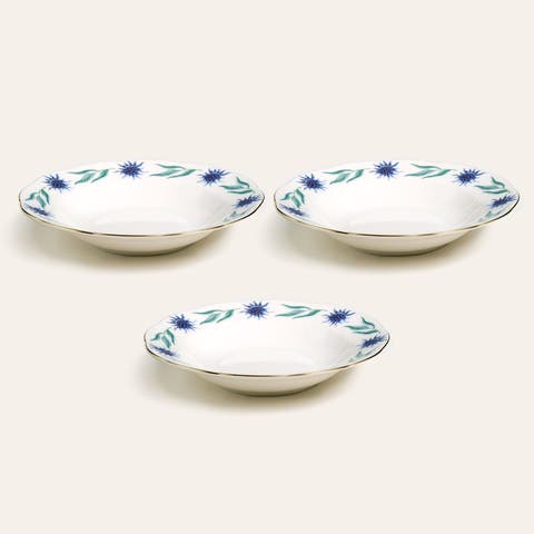 Emet Porcelain Deep Plate With Gold Rim 9 In Set Of 3