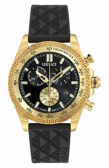 Versace Chrono X Chronograph Faux Leather Watch, 44mm