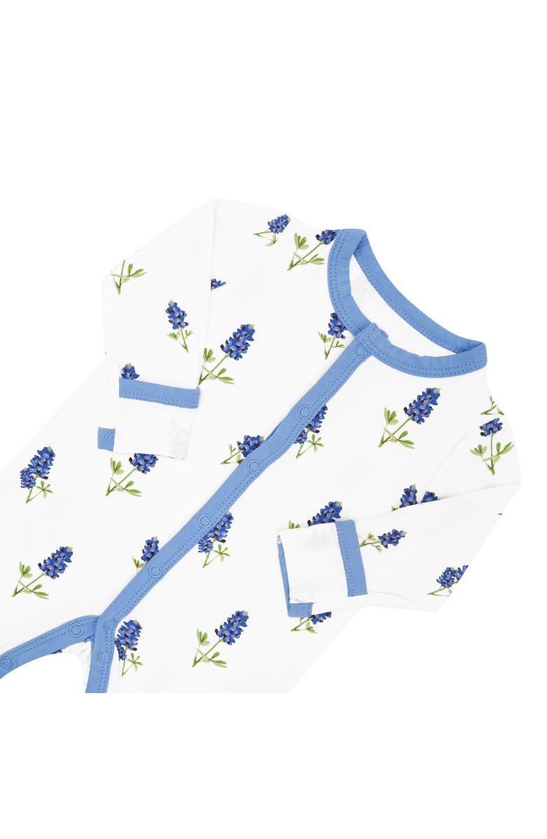 Kyte BABY Periwinkle Blue Bonnet Snap Romper, Alternate, color, 