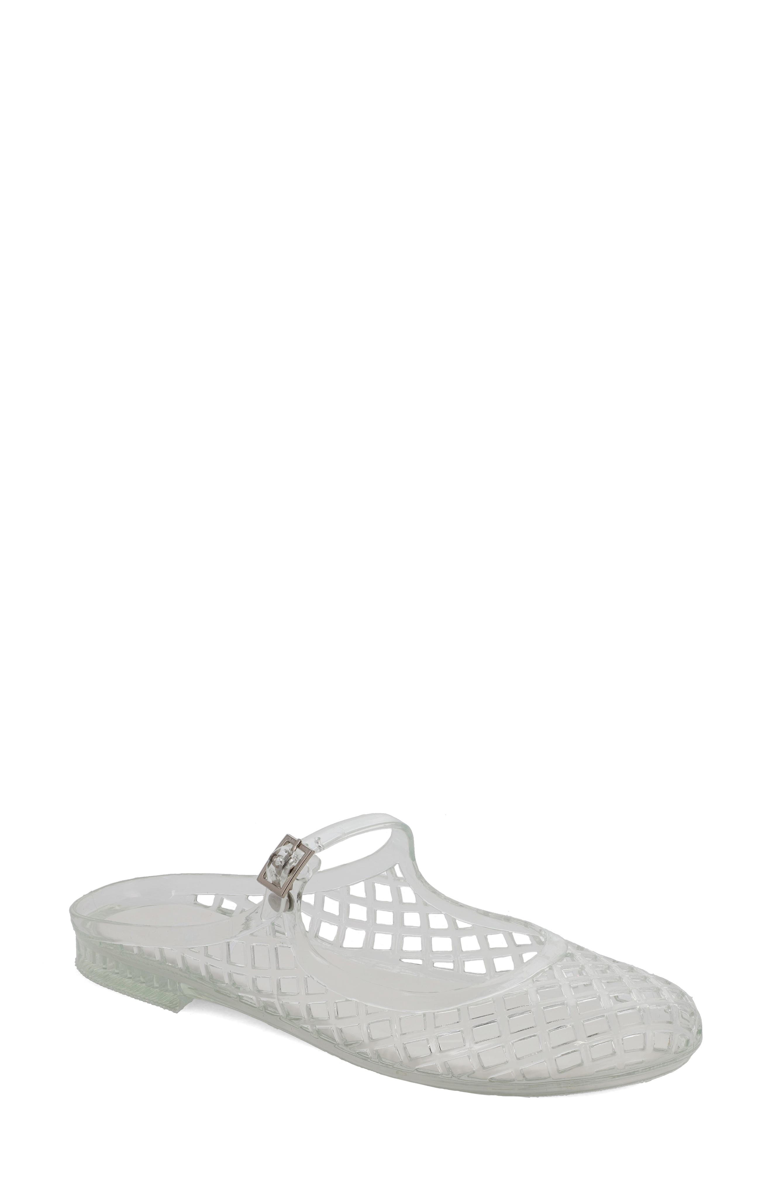 MIA Cherri Buckle Strap Flat, Main, color, Clear