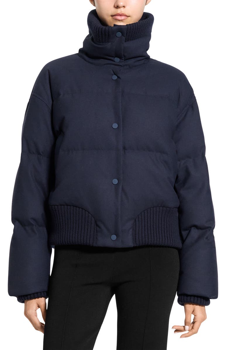 Theory Cozy Collar Puffer Jacket, Main, color, Dark Navy