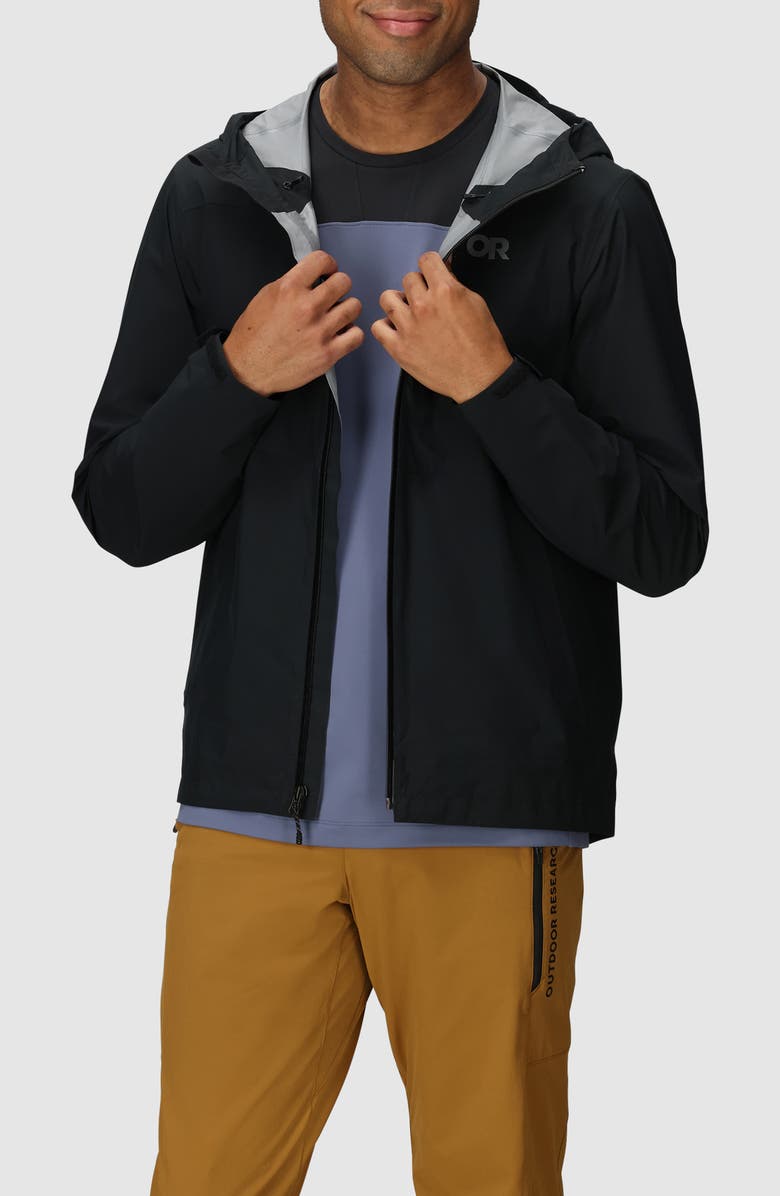 Outdoor Research Freewheel Stretch Rain Jacket, Alternate, color, Black