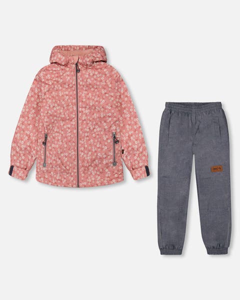Deux Par Deux Organic Cotton One Piece Pajama - Printed Pastel Fields Deux Par Deux Organic Cotton One Piece Pajama - Printed Pastel Fields