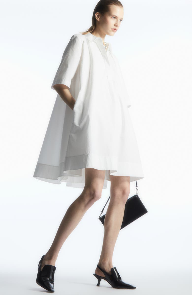 COS Short Sleeve Cotton Shirtdress, Alternate, color,