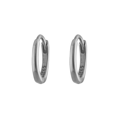 Silver Eight Mm Huggie Hoop Earring