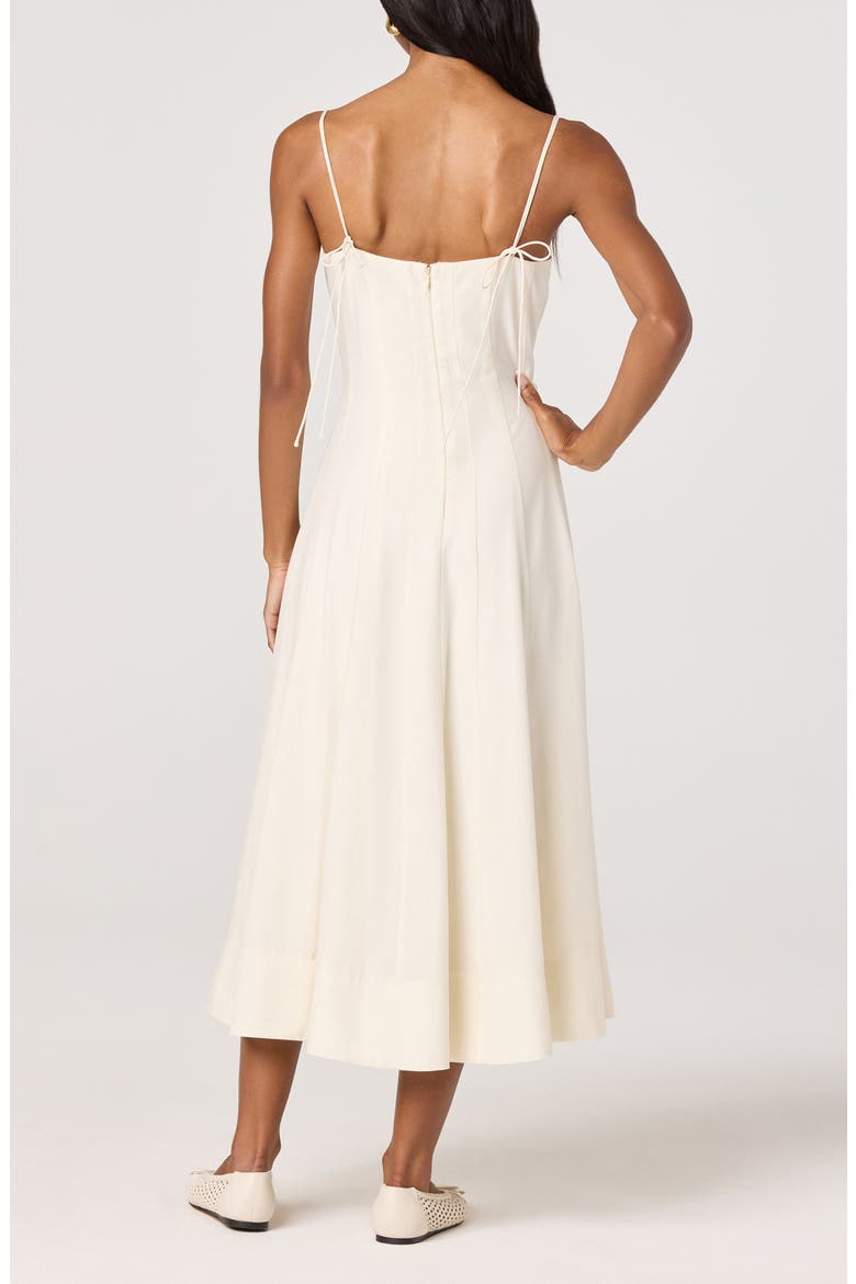 Trisha Tie Strap Midi Dress, Alternate, color, BONE