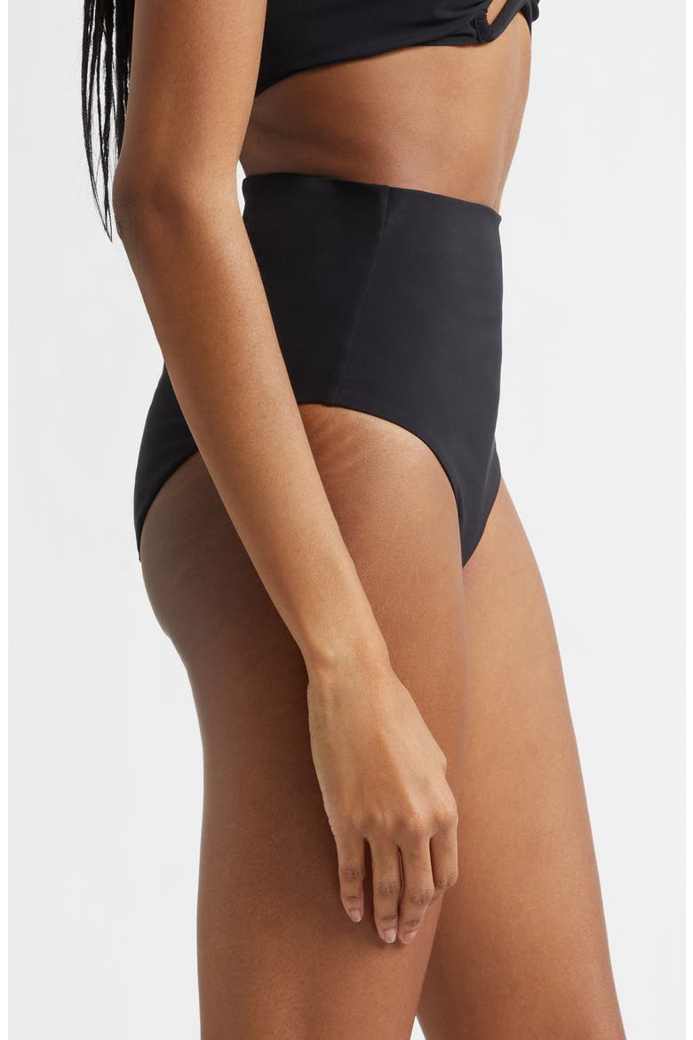 High Waist Bikini Bottoms, Alternate, color, BLACK