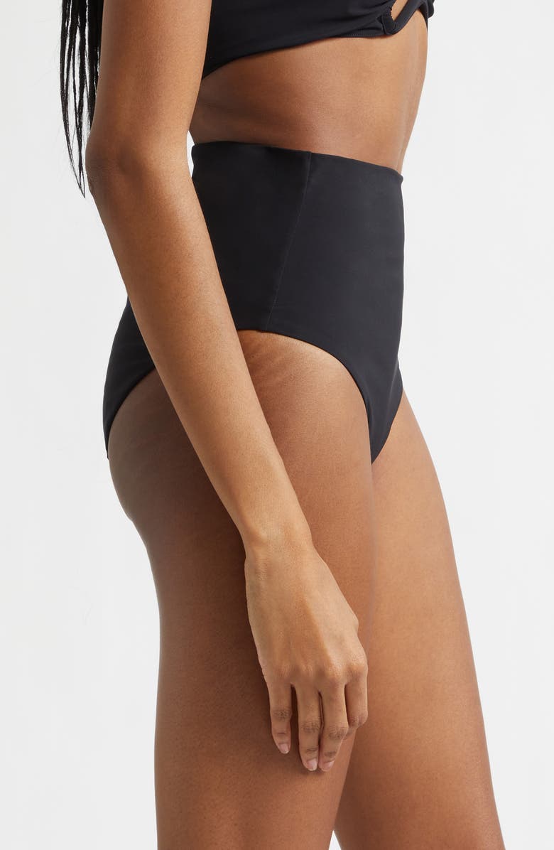 Rick Owens High Waist Bikini Bottoms, Alternate, color, Black