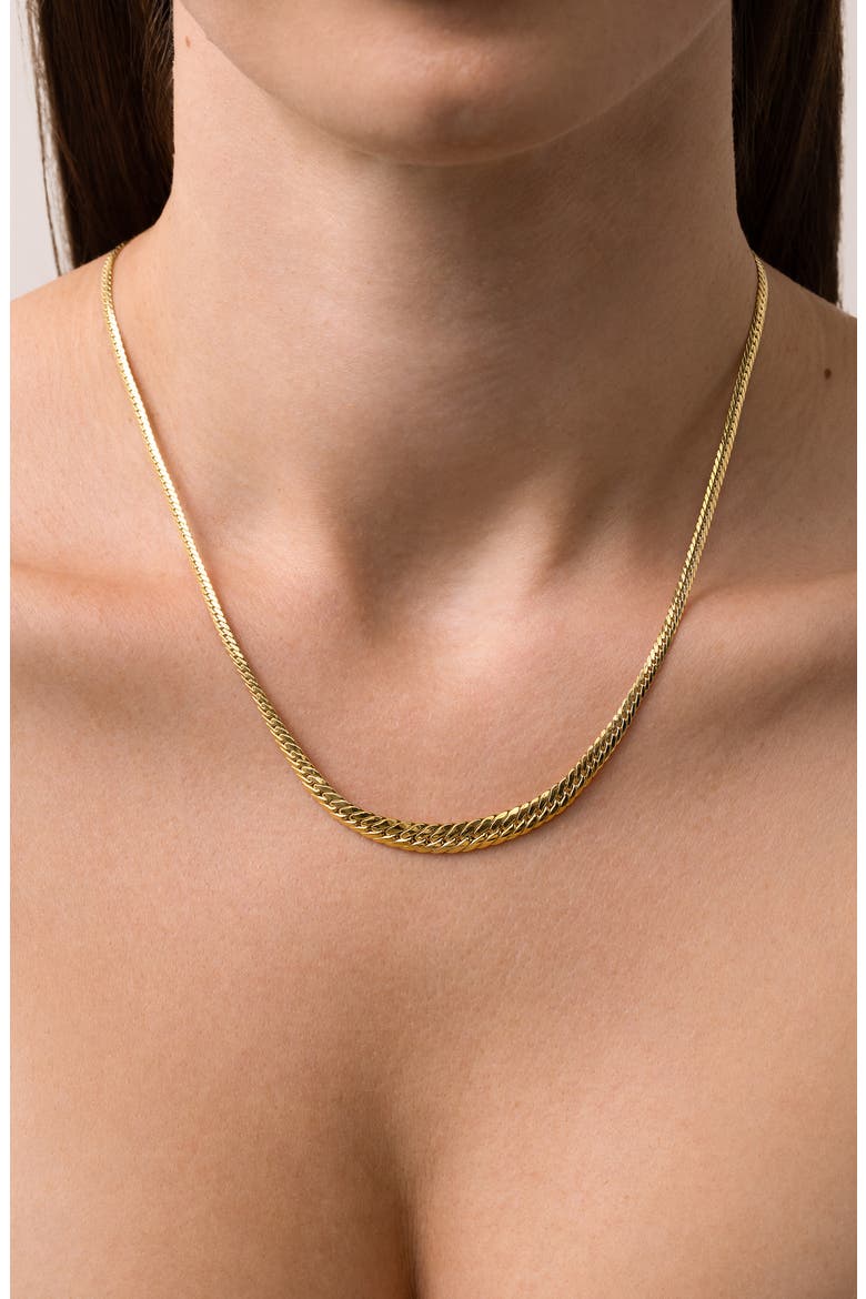 14K Gold Chunky Herringbone Chain Necklace, Alternate, color, 14K YELLOW GOLD