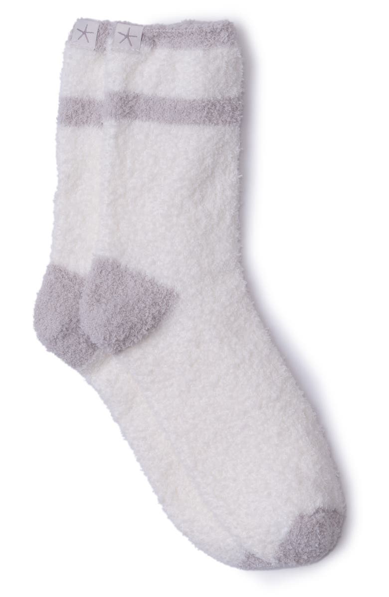 Barefoot Dreams<sup>®</sup> CozyChic<sup>™</sup> Half Crew Socks, Main, color, Pearl/ Alabaster