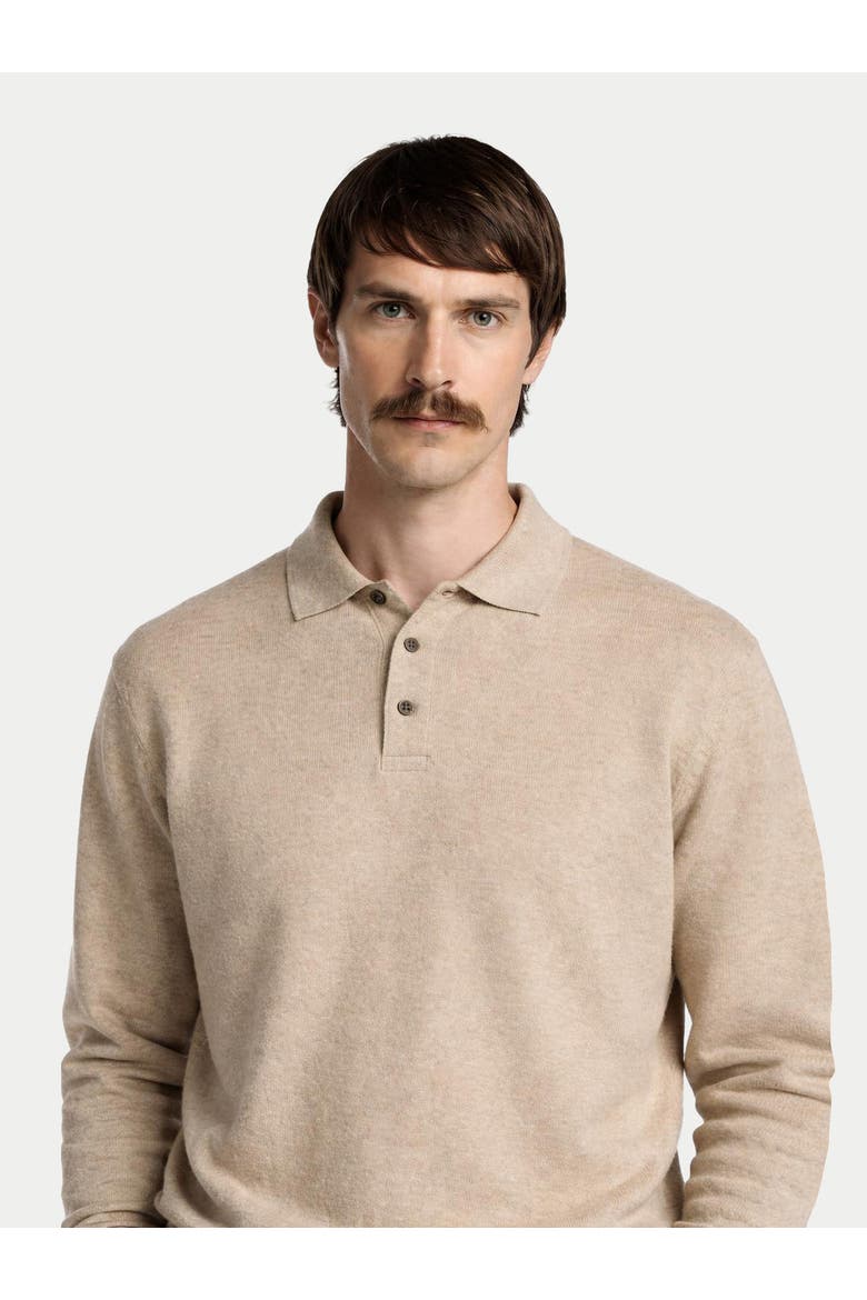 Essential Cashmere Polo Sweater, Alternate, color, warm grey
