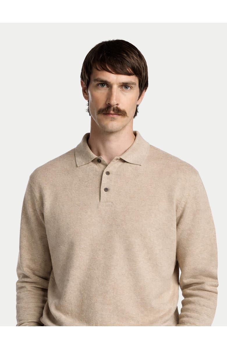 GOBI Mongolian Cashmere Essential Cashmere Polo Sweater, Alternate, color, Warm Grey