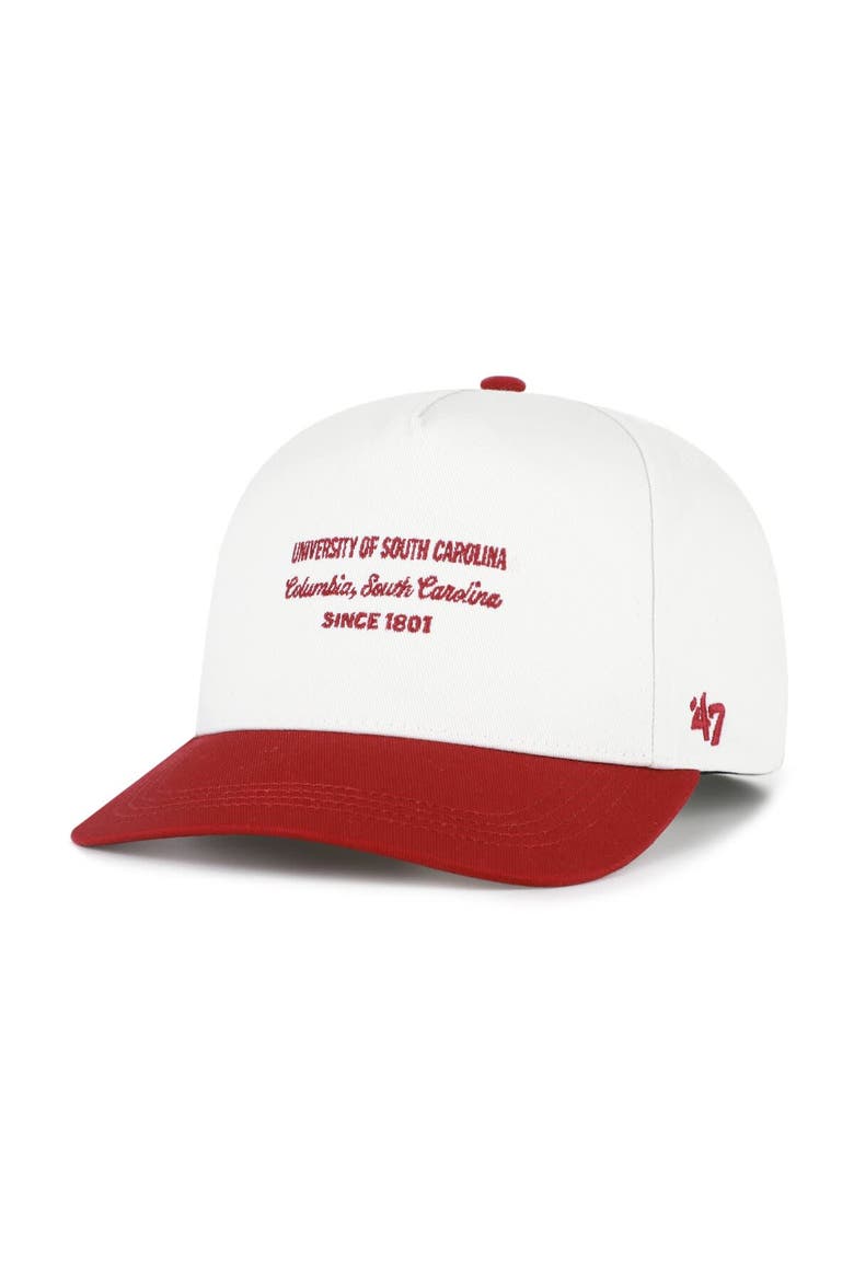 Men's '47 White South Carolina Gamecocks Contemporary Basics Two-Tone Hitch Adjustable Hat, Main, color, White