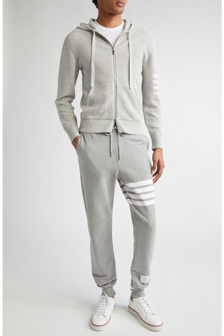 Textured Stitch Linen & Cotton Zip Hoodie, Alternate, color, 065 LT GREY