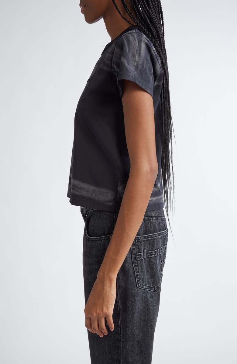 Alexander Wang Crease Cotton Jersey Crop T-Shirt, Alternate, color, 