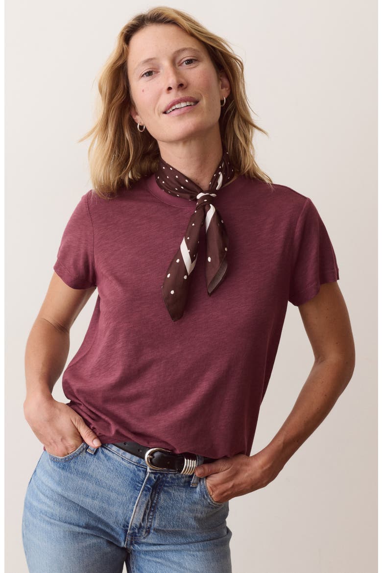 Swing Crewneck T-Shirt, Alternate, color, CABERNET