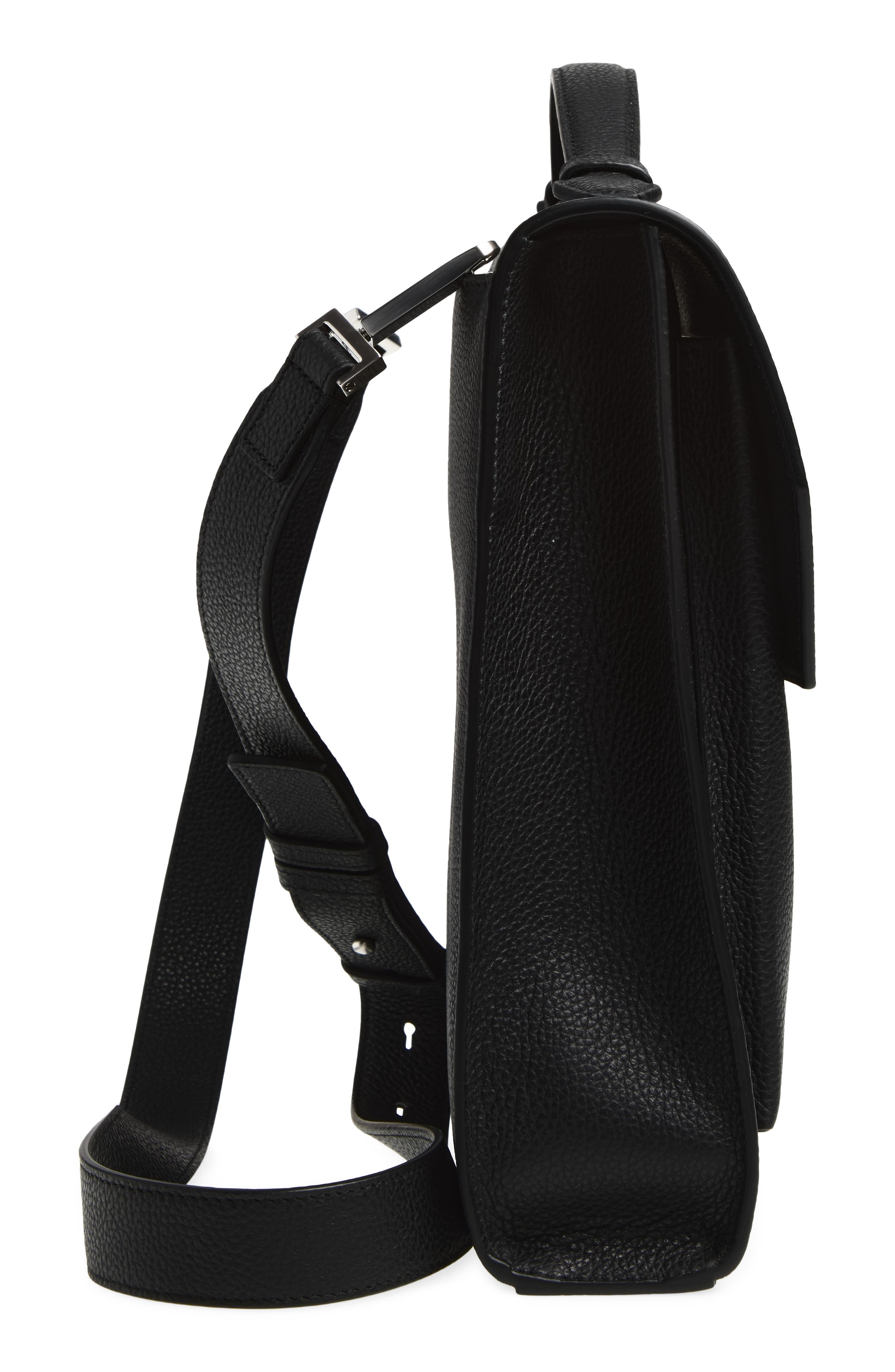 FERRAGAMO Twins Leather Top Handle Bag, Alternate, color, Nero Nero Nero