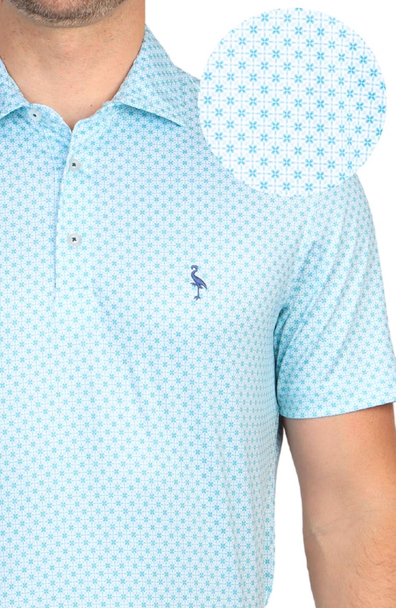 TailorByrd Floral Print Performance Polo, Alternate, color, Seafoam