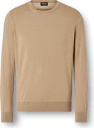 ZEGNA Olive Green Mélange Cashseta Crewneck Sweater