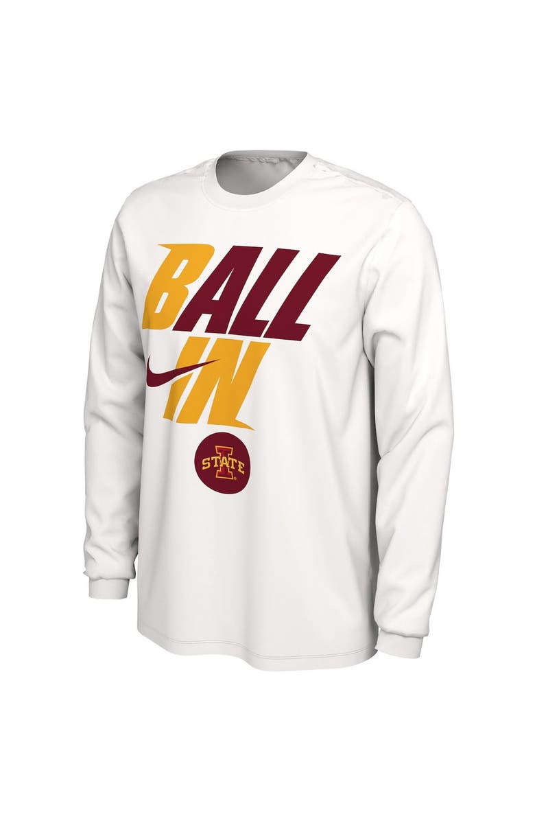 Nike Men's Nike White Iowa State Cyclones Ball In Bench Long Sleeve T-Shirt, Alternate, color, 