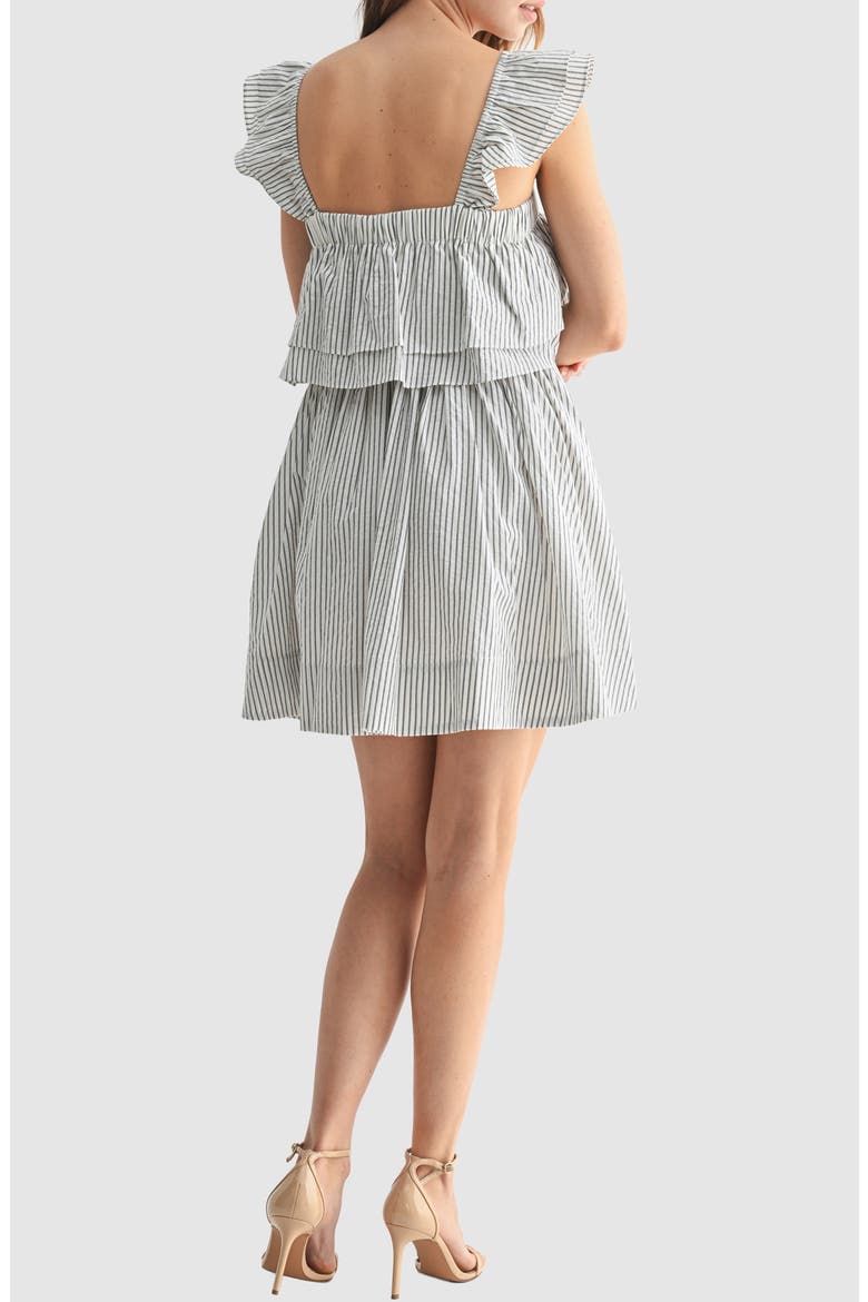 Ruffle Sleeve Popover Minidress, Alternate, color, NAVY WHITE
