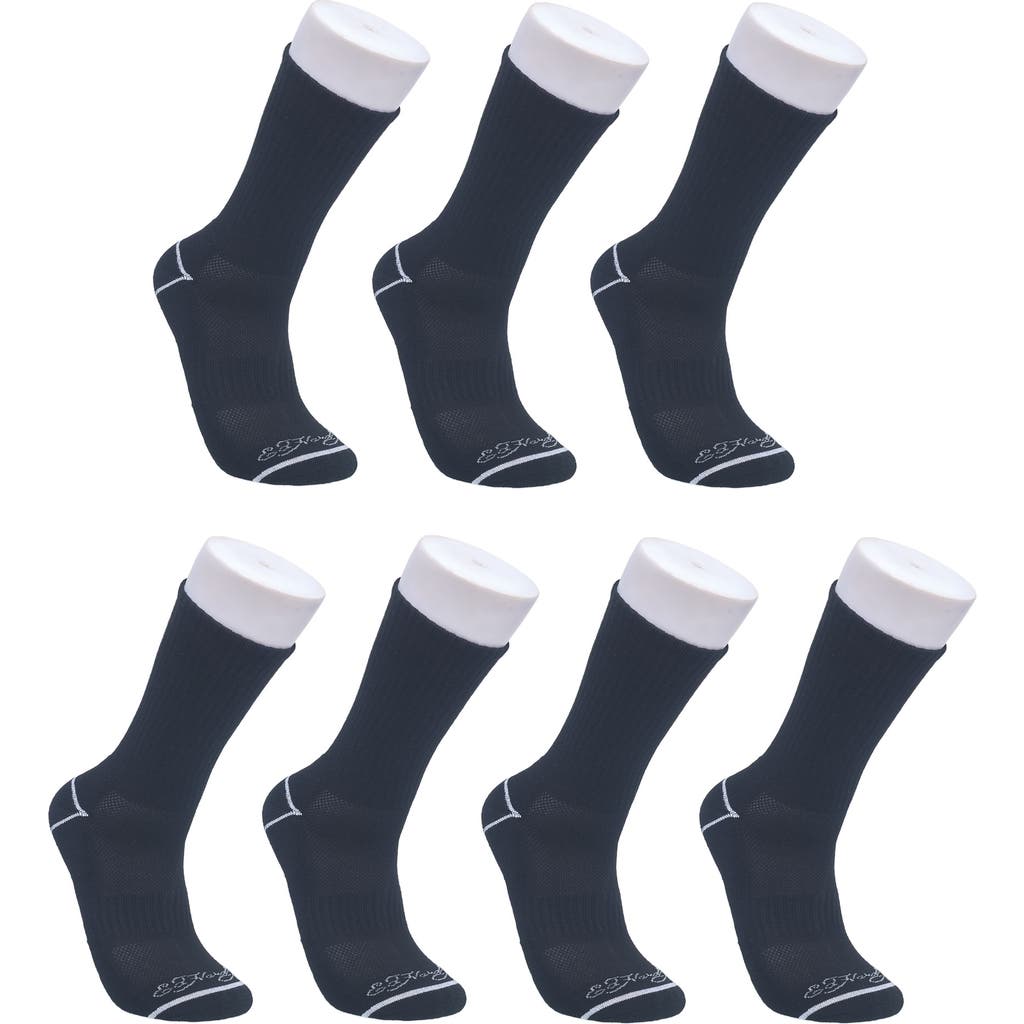 Ed Hardy Athletic Half Cushion Crew Sock 7-pack In Black