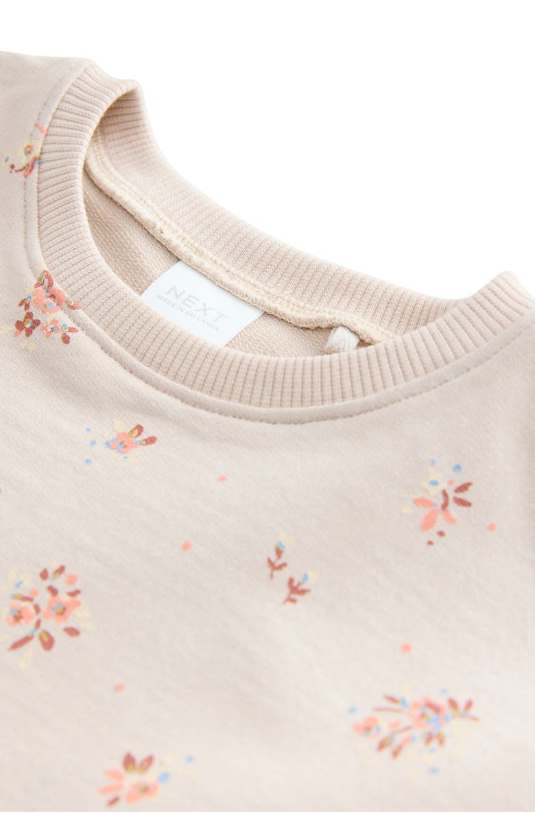 NEXT Kids' Floral Short Sleeve Sweater & Chiffon Skirt Set, Alternate, color, Neutral