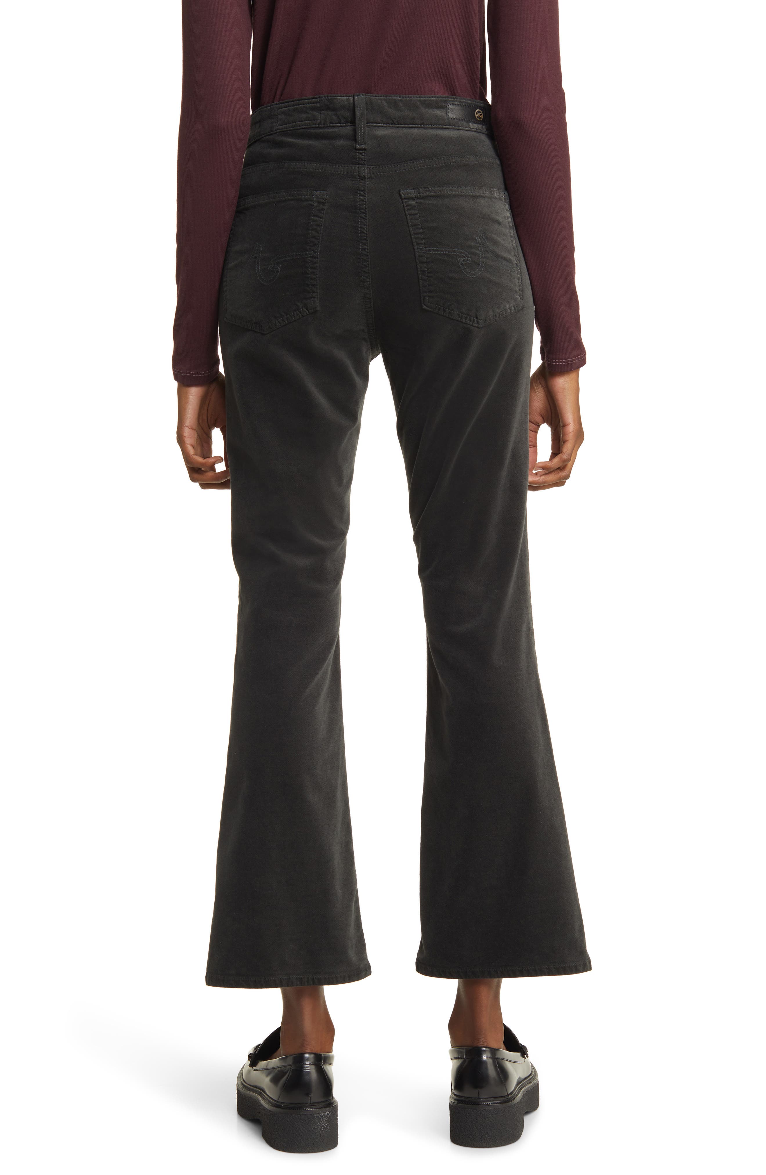 Farrah High Waist Crop Bootcut Velvet Pants (Women) | Nordstromrack
