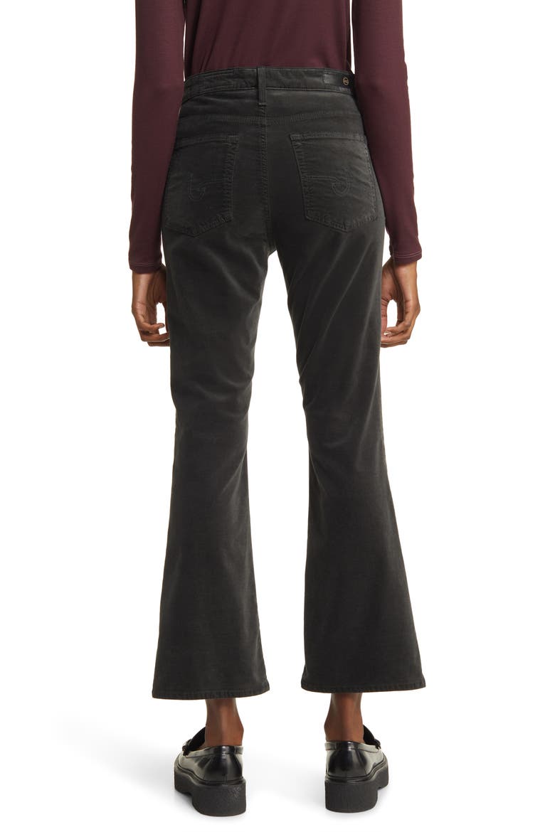 Farrah High Waist Crop Bootcut Velvet Pants, Alternate, color, SMOOTH SLATE