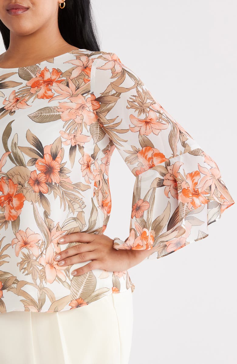 KASPER Ruffle Sleeve Top, Alternate, color, 