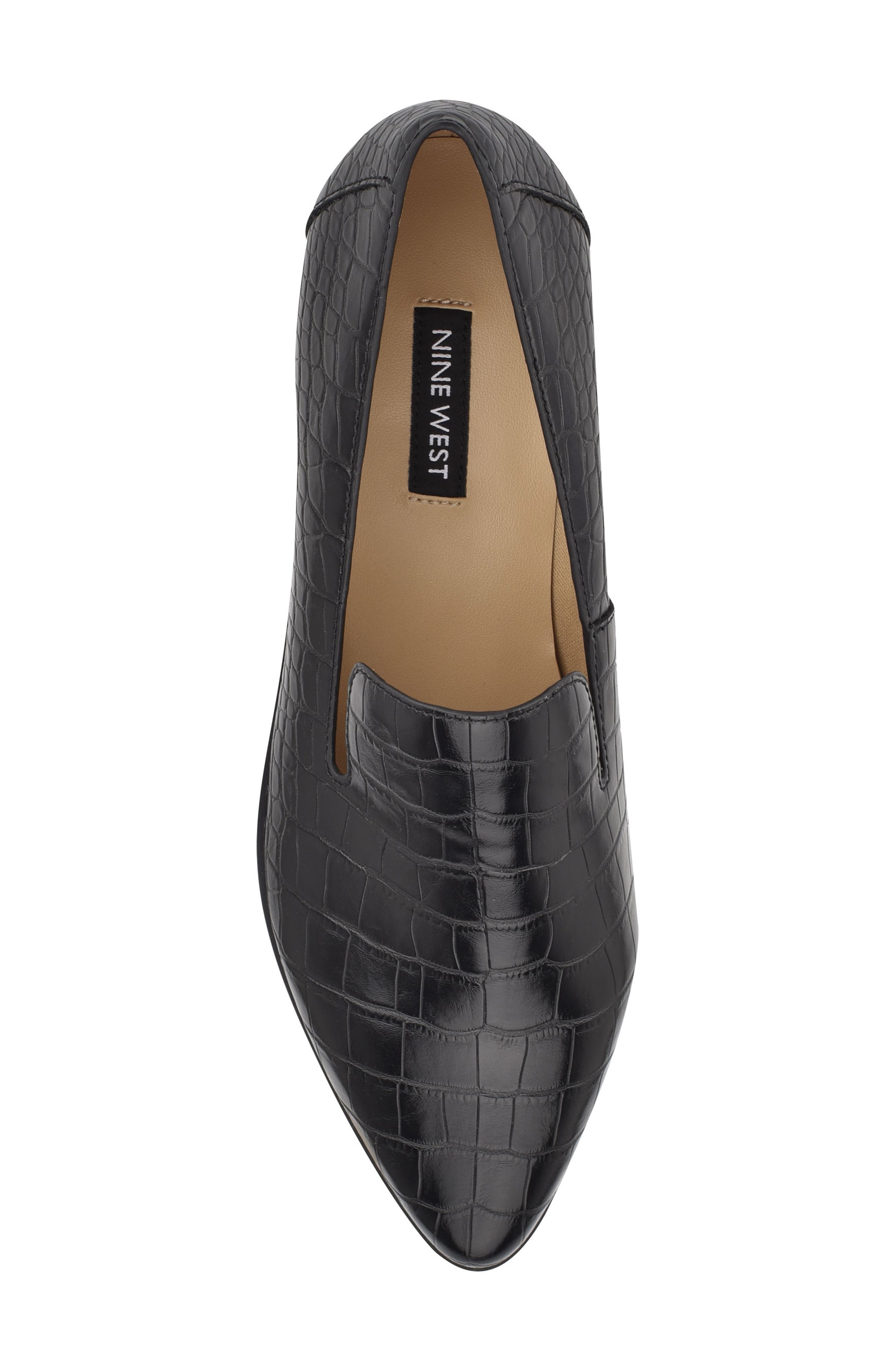 Nine West Zolee Croc Embossed Faux Leather Loafer, Alternate, color, 