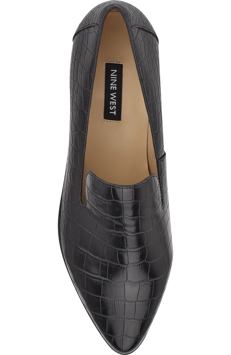 Nine West Zolee Croc Embossed Faux Leather Loafer, Alternate, color,