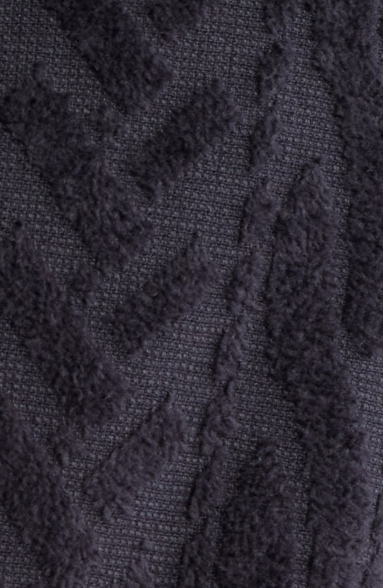 Majestic International Textured Cotton Terry Cloth Shawl Collar Robe, Alternate, color, Black