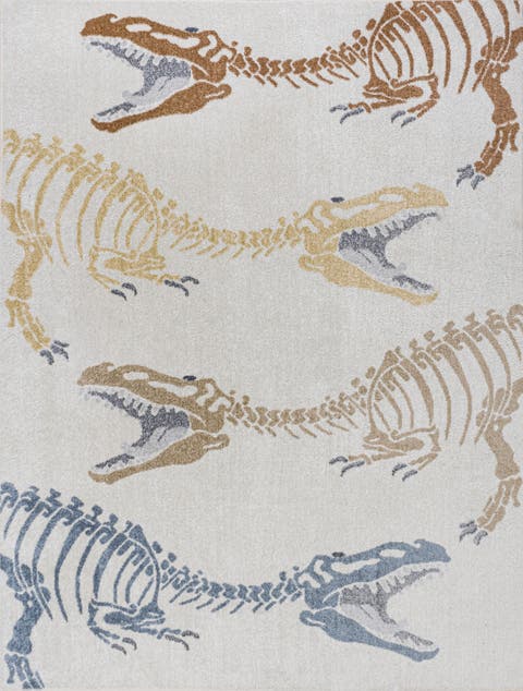 Kingdarr T-Rex Modern Kids Machine-Washable Area Rug