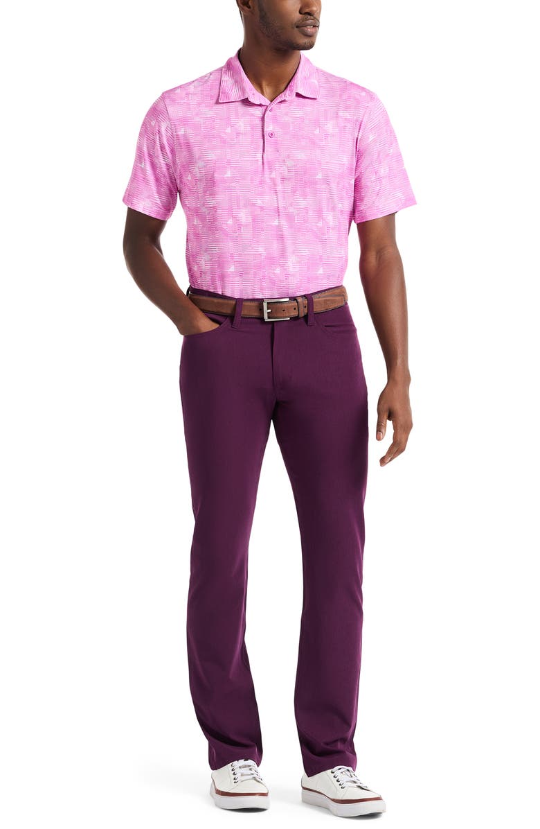 Robert Graham Norlen Geo Pattern Performance Golf Polo, Alternate, color, Pink