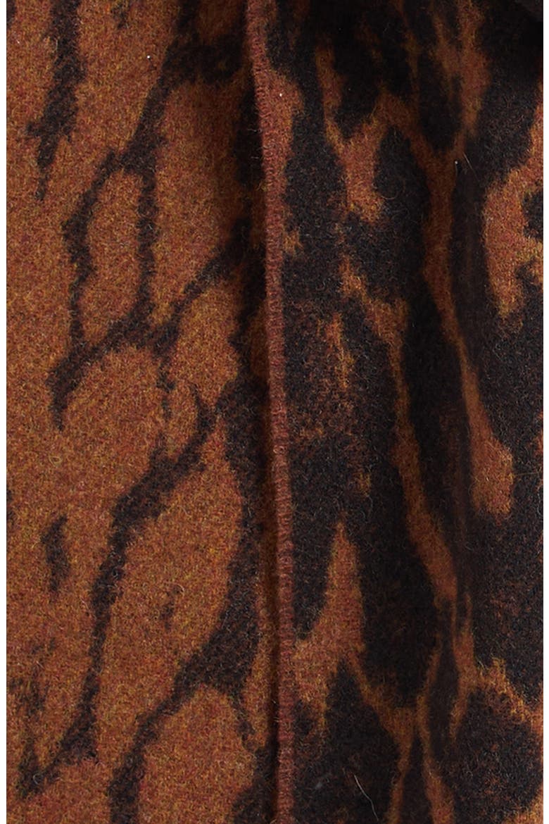 Leopard Jacquard Wool Scarf, Alternate, color, RAWHIDE