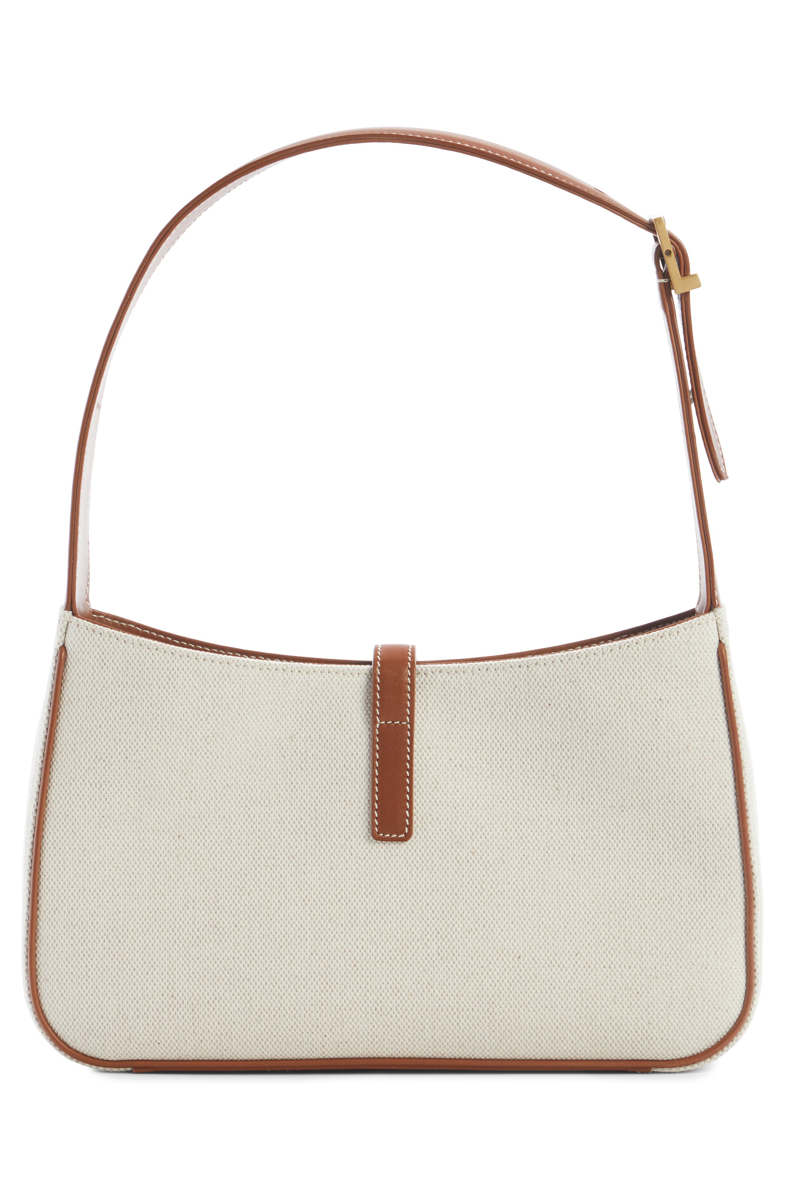 Saint Laurent Le 5 à 7 Linen Canvas Hobo Bag, Alternate, color, 