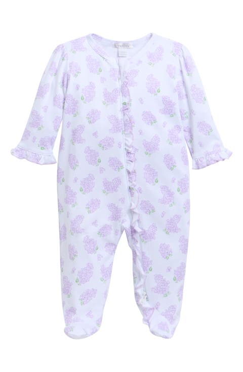 Floral Ruffle Edge Pima Cotton Footie (Baby)
