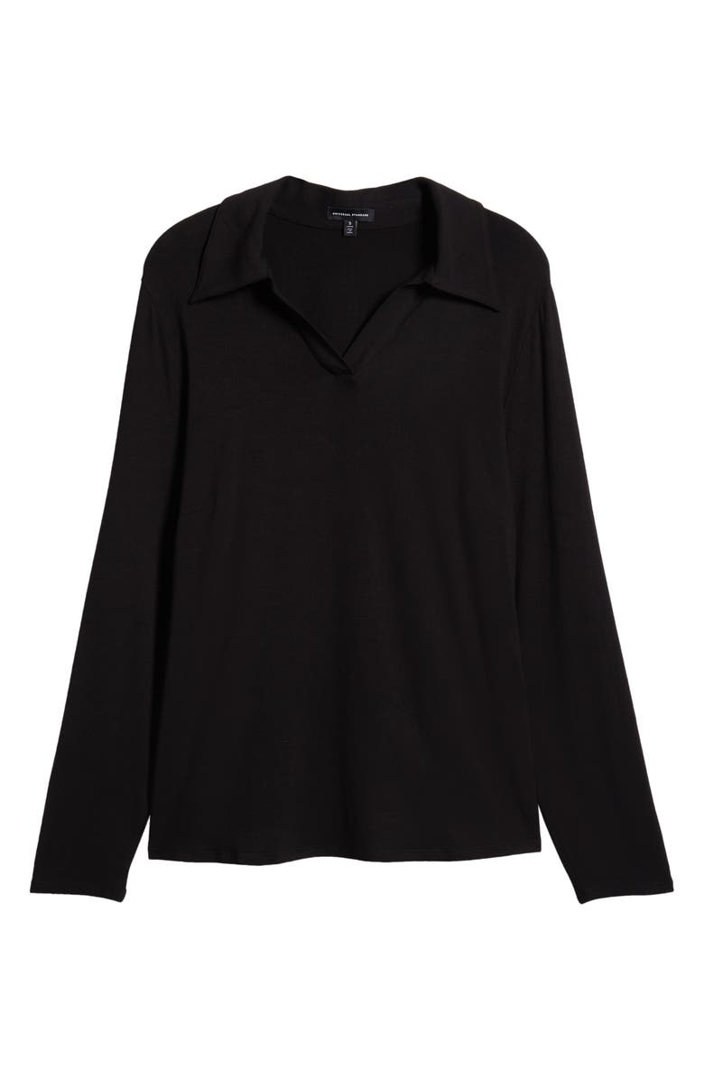 Universal Standard Aalto Long Sleeve Johnny Collar Polo, Alternate, color, 