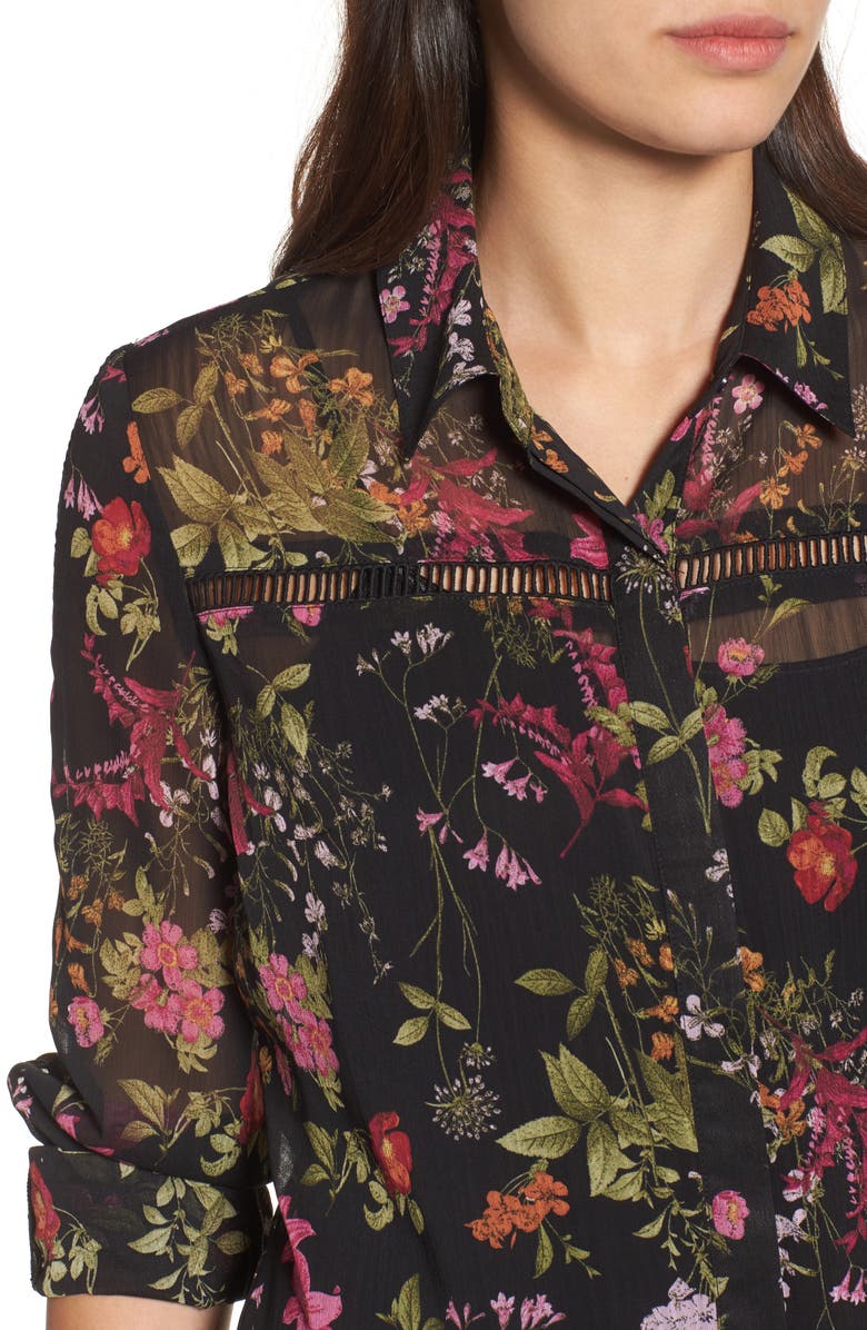 KUT from the Kloth Eve Print Semi-Sheer Blouse, Alternate, color,