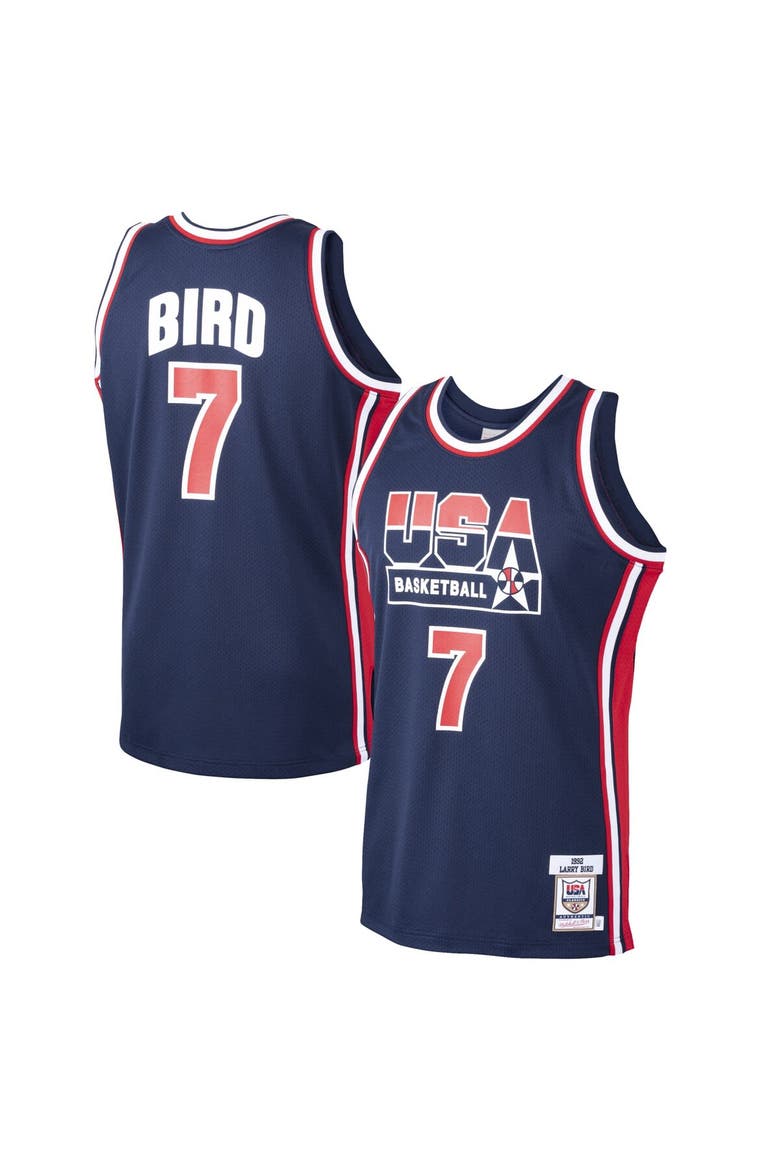Men's Mitchell & Ness Larry Bird Navy USA Basketball Home 1992 Dream Team Authentic Jersey, Alternate, color, Navy