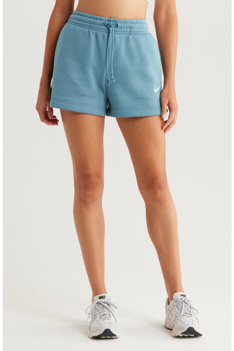 Sportswear Phoenix Fleece Mid-Rise 4-Inch Shorts, Main, color, 006 SMK BL/SAIL