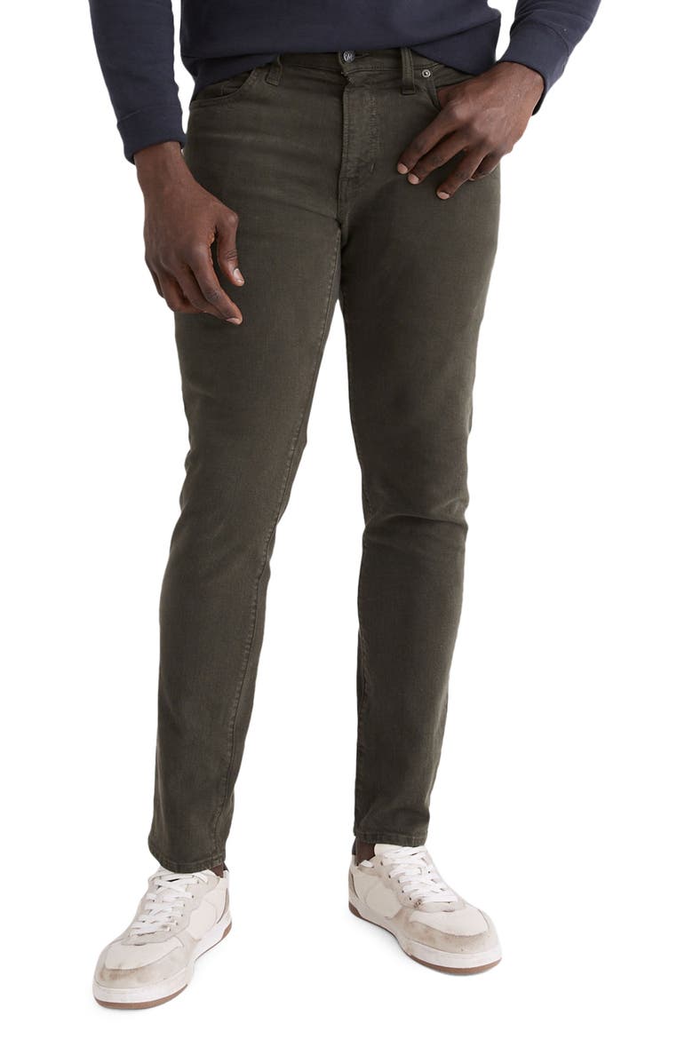 Men's Garment Dyed Athletic Slim Jeans, Main, color, DEEP GREEN