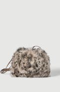 Brunello Cucinelli Pouch bag in lynx-effect shearling with monili
