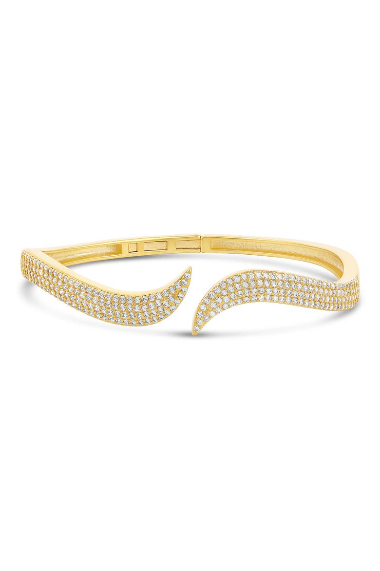 Pavé Curl Cuff Bracelet, Main, color, GOLD